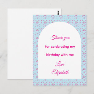 Pink lilac buds pattern Happy Birthday party Postcard