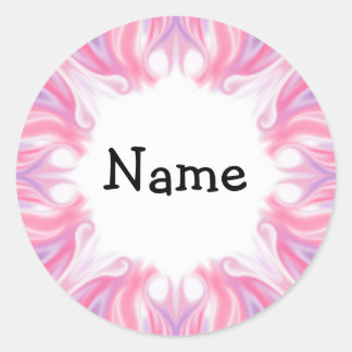 Pink & Lilac Design Classic Round Sticker