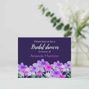 Pink lilac floral Bridal Shower Invitation Postcard