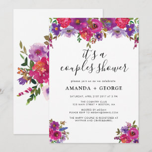 Pink lilac floral Couple shower party invitation