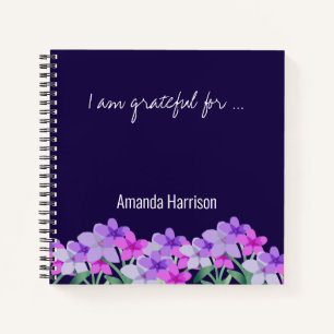 Pink lilac floral Gratitude Journal Personalised