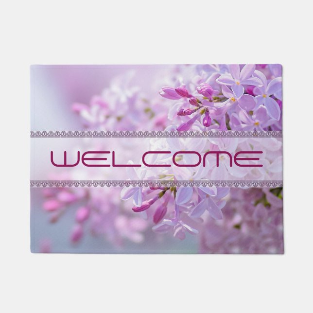 Pink lilac flowers doormat (Front)