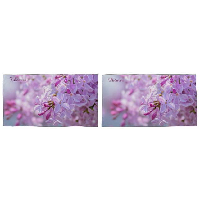 Pink lilac flowers pillowcase (Front-Set)