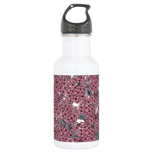 Pink Lilac garden 532 Ml Water Bottle (Front)
