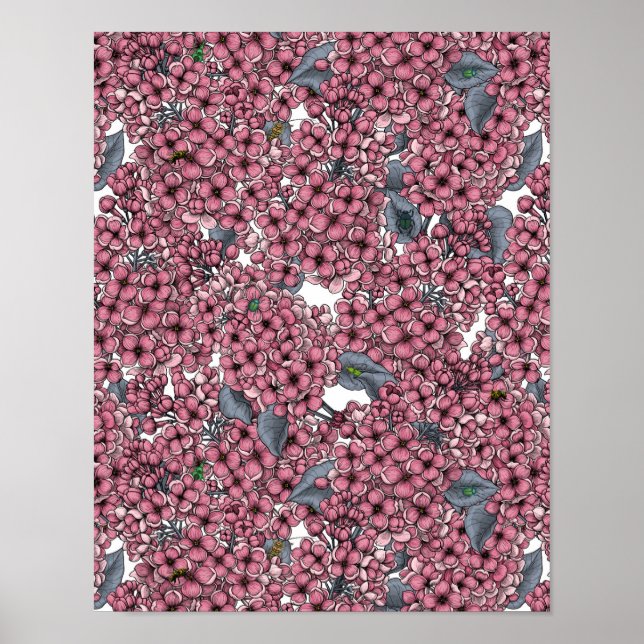Pink Lilac garden Poster (Front)