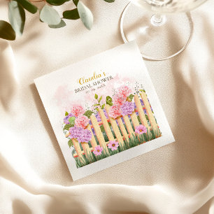 Pink Lilac Hydrangea Fresh Market Bridal Shower  Napkin