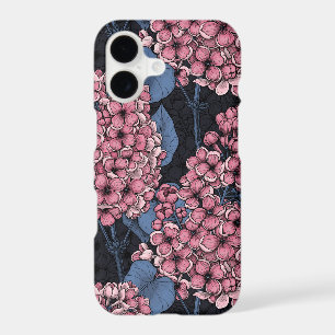 Pink lilac on dark blue