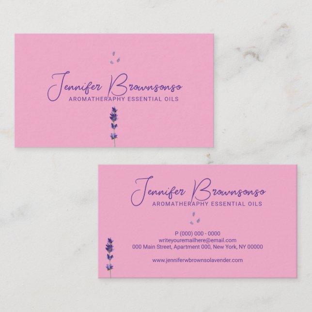 Pink Lilac Purple Lavender Business Card (Front/Back)