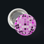 Pink Lilac Purple Retro Modern Disco Ball  3 Cm Round Badge<br><div class="desc">Dance,  dance! Evergreen disco mirrorball design for every dancing queen. Disco ball illustration pink aesthetic home decor,  party products and gifts.</div>