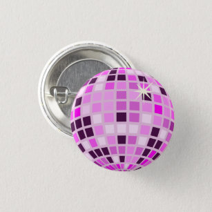 Pink Lilac Purple Retro Modern Disco Ball  3 Cm Round Badge