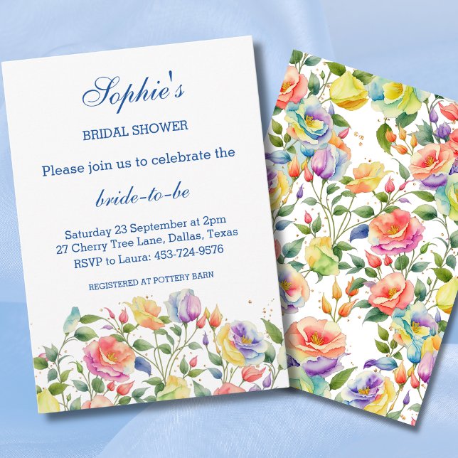 Pink Lilac Roses Floral Spring Bridal Shower Invitation (Creator Uploaded)