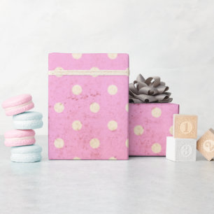 Pink Lilac Vintage Polka Dot Wrapping Paper