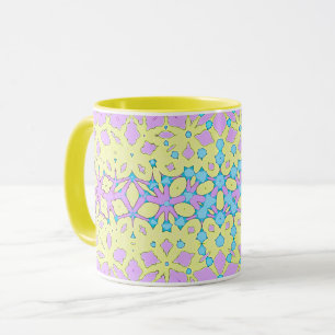 Pink, Lilac, Yellow and Sky Blue Geometric Mug