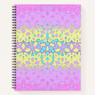 Pink, Lilac, Yellow and Sky Blue Geometric Notebook