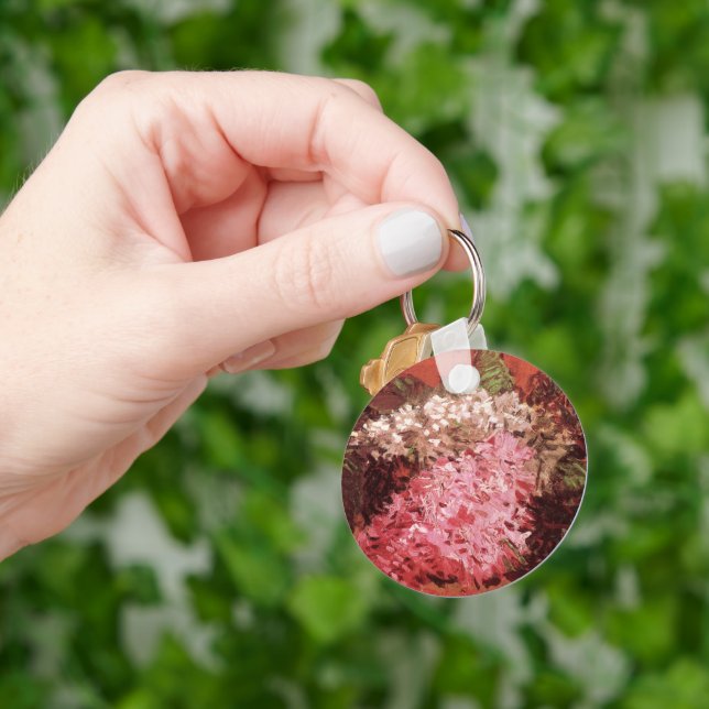 Pink Lilacs by Vincent van Gogh, Still Life Flower Key Ring (Hand)