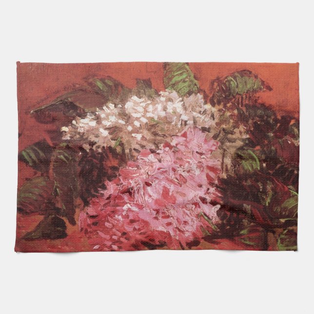 Pink Lilacs by Vincent van Gogh, Still Life Flower Tea Towel (Horizontal)