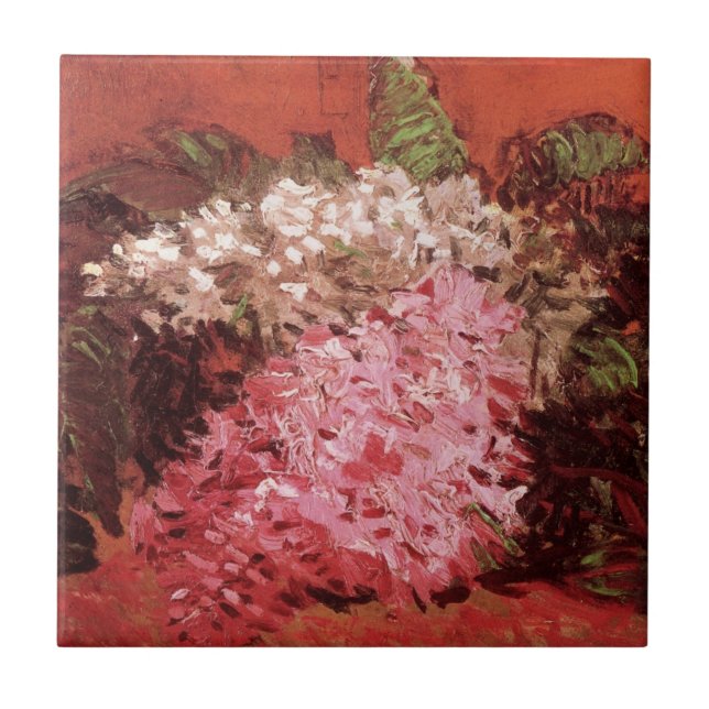 Pink Lilacs by Vincent van Gogh, Still Life Flower Tile (Front)