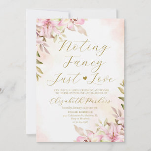 Pink Lilia Nothing Fancy Just Love Elopement Invitation
