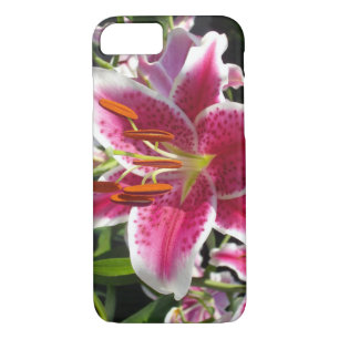 Pink lilies pink tropical flowers pink floral iPhone 8/7 case