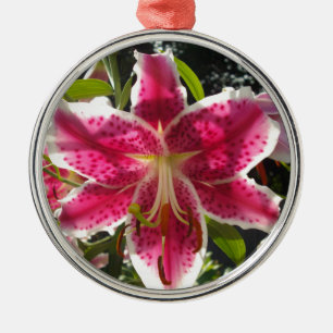 Pink lilies pink tropical flowers pink floral metal tree decoration