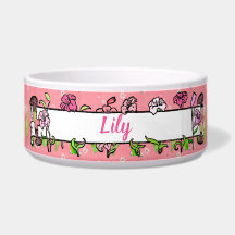 Pink Lilies Pink White Green Add Your Pet's Name