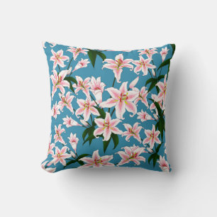 Pink Lilly flower Pattern Cushion