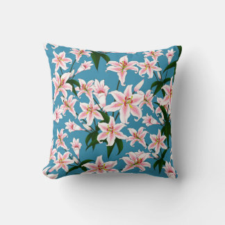 Pink Lilly flower Pattern Cushion