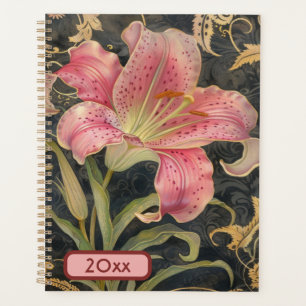 Pink Lily 20XX  Classic Spiral Planner Digital Art