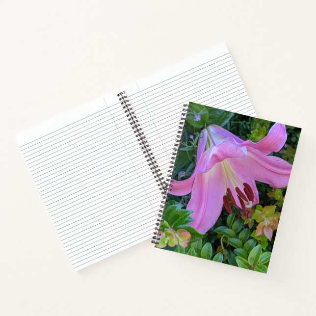 Pink Lily Bloom Floral Notebook (Inside)