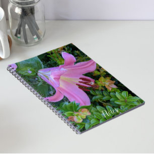 Pink Lily Bloom Floral Notebook
