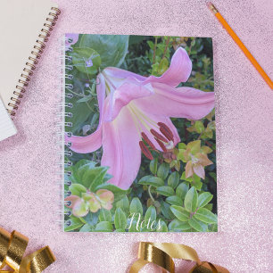 Pink Lily Bloom Floral Notebook