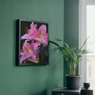 Pink Lily Blooms Floral Photo Print
