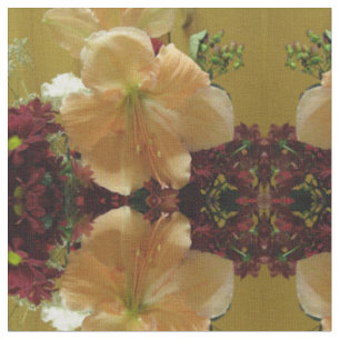 Pink Lily Bouquet Floral Patterned Fabric
