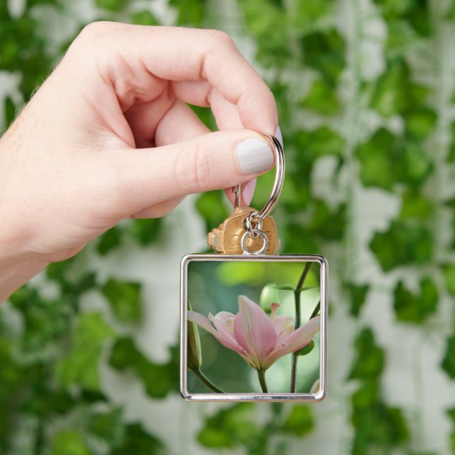 Pink Lily by Shirley Taylor Key Ring (Hand)