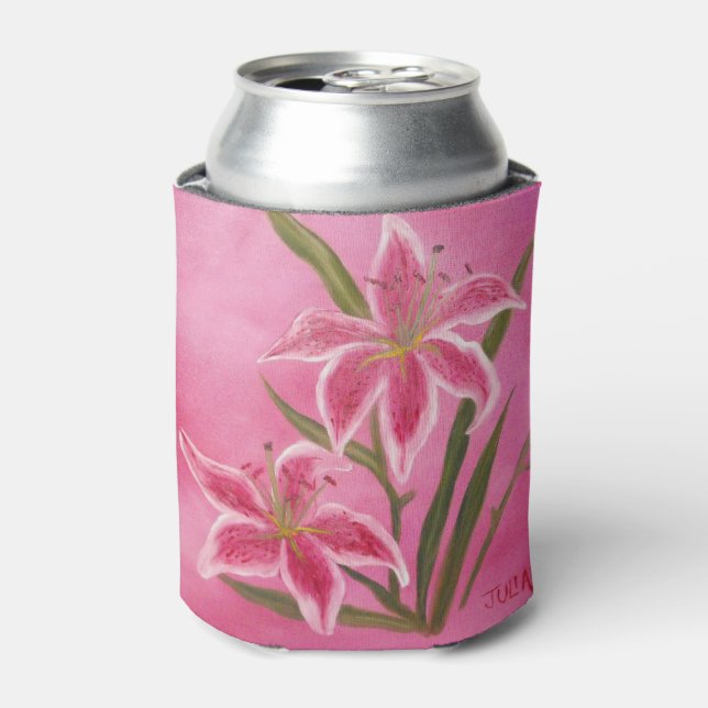 Pink Lily Can Cooler (Can Front)
