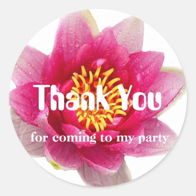 Pink Lily Classic Round Sticker (Front)