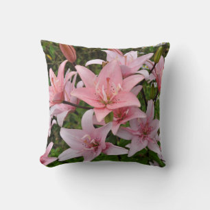 Pink lily floral beauty desk organizer cushion