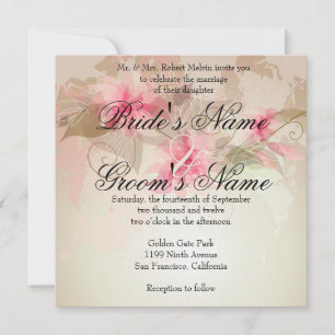Pink Lily Floral Invitation
