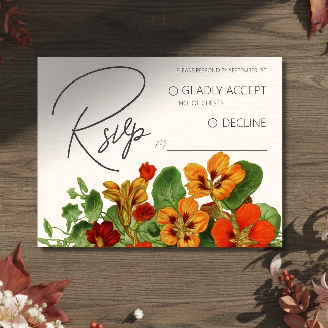 Pink Lily Floral Modern Wedding RSVP QR Code Enclosure Card (Invite guests to your big day with this Rustic Fall Floral Modern Wedding RSVP Card!)