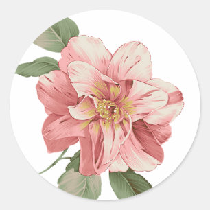 Pink Lily Floral Sticker / Seal