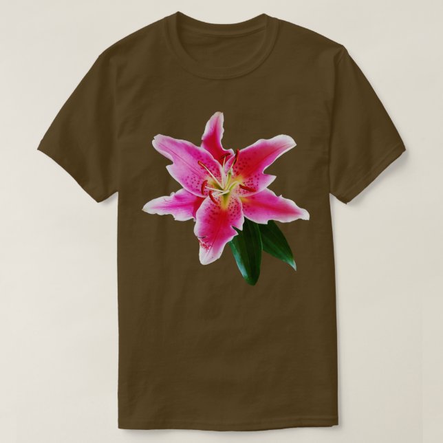 Pink Lily Flower T-Shirt (Design Front)
