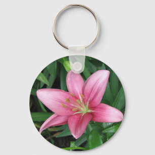 Pink Lily Key Ring