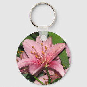 Pink Lily Key Ring