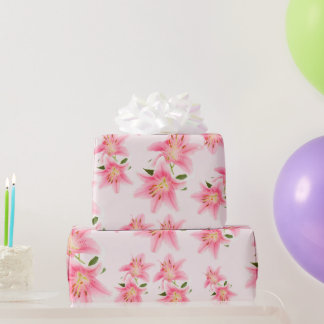Pink Lily Matte Wrapping Paper