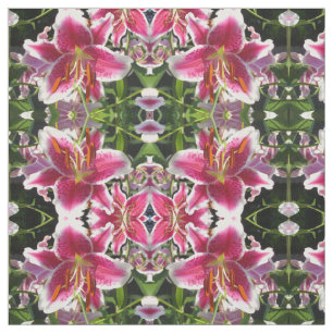 Pink lily pink floral pink flower tropical flower fabric