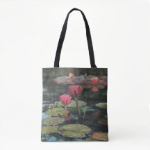 Pink Lily Pond Tote Bag