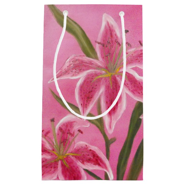 Pink Lily Small Gift Bag (Front)