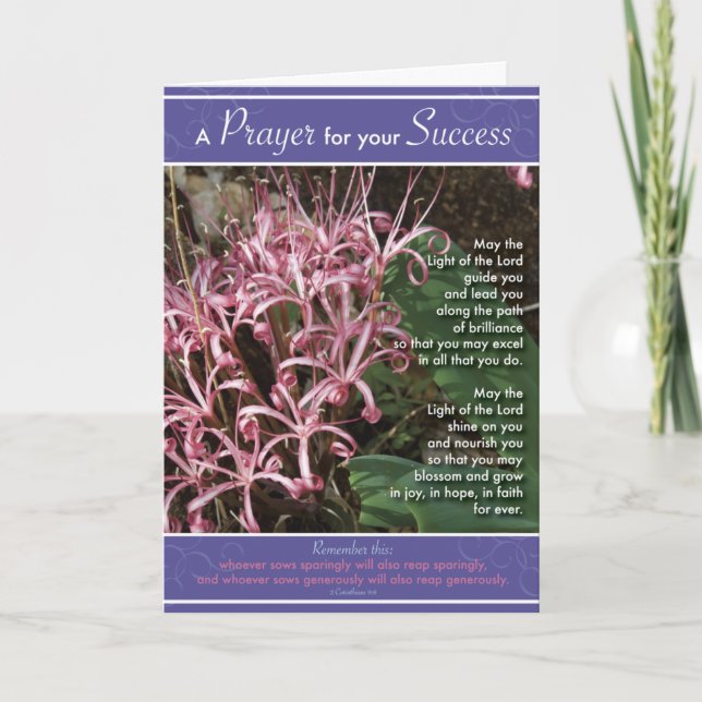 Pink Lily Success Card (Front)