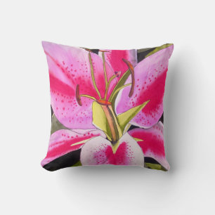 Pink lily Tenerife floral Cushion