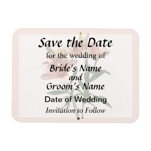 Pink Lily Trio Save the Date Magnet